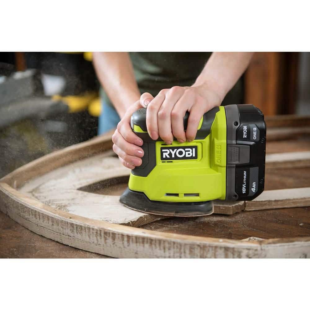 RYOBI ONE+ 18V Lithium-Ion Kit with 2.0 Ah and 4.0 Ah Batteries, Charger, and Free ONE+ 18V Cordless Corner Cat Finish Sander