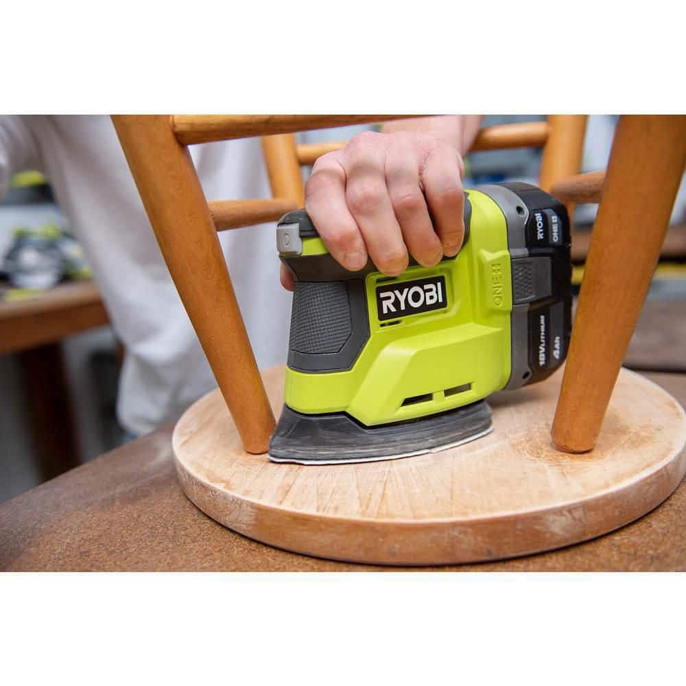 RYOBI ONE+ 18V Lithium-Ion Kit with 2.0 Ah and 4.0 Ah Batteries, Charger, and Free ONE+ 18V Cordless Corner Cat Finish Sander