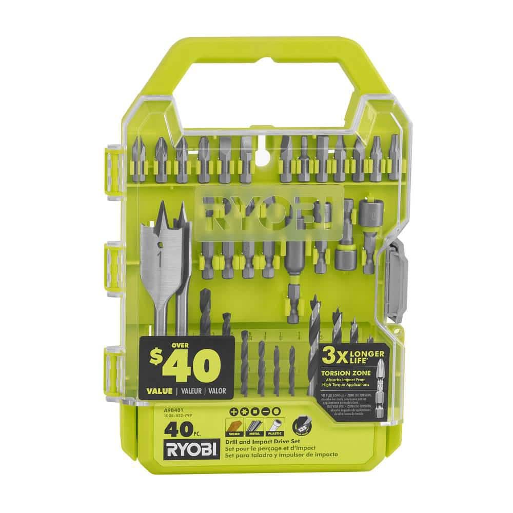 RYOBI 70-Piece Impact Rated Driving Kit with 40-Piece Drill and Impact Drive Kit