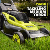 RYOBI ONE+ HP 18V Brushless 16 in. Cordless Battery Push Lawn Mower, String Trimmer & Blower w/(3) Batteries & (2) Chargers