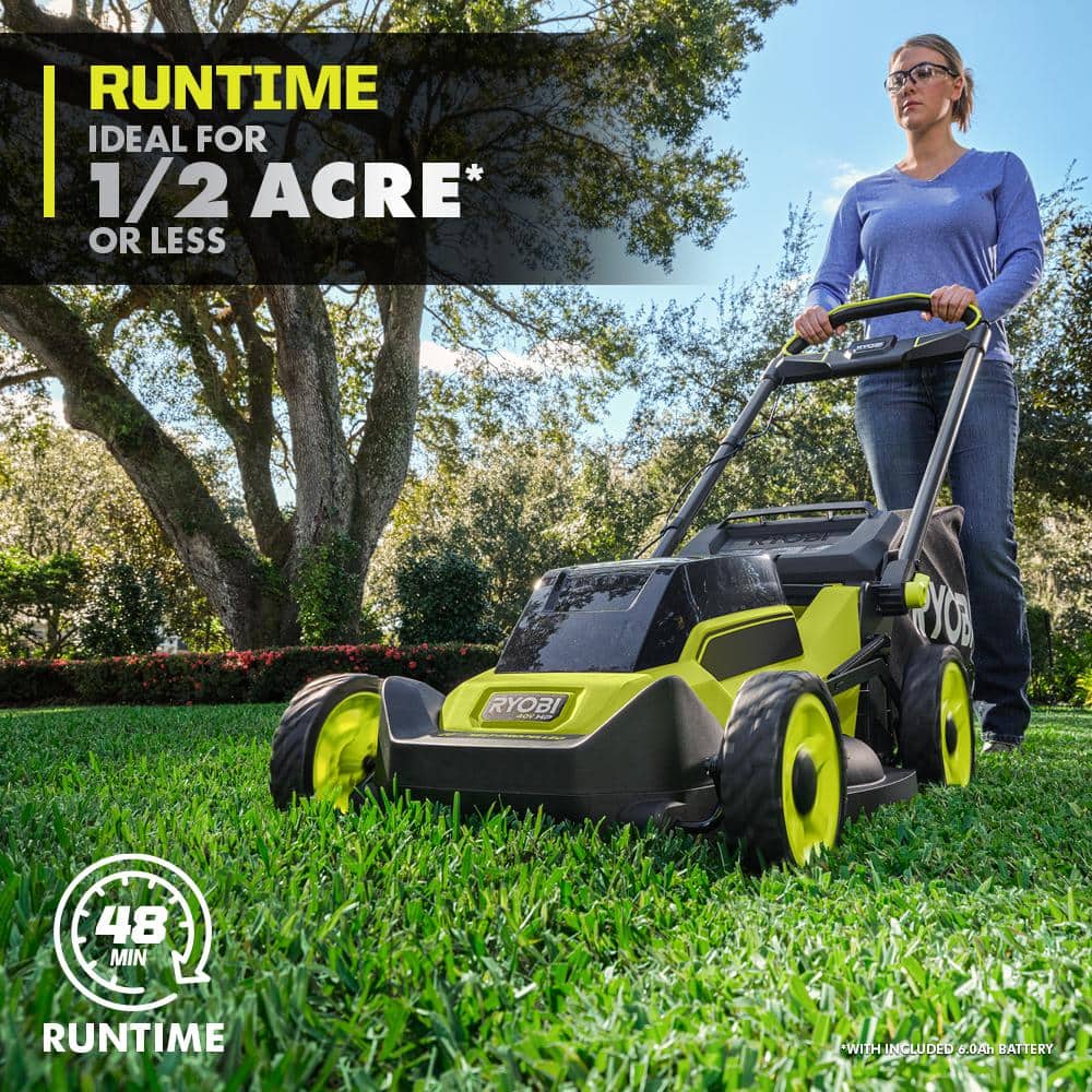RYOBI 40V HP Brushless 20 in. Cordless Battery Walk Behind Push Mower, String Trimmer, & Blower - Batteries and Chargers