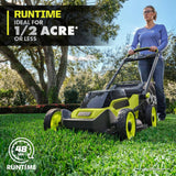 RYOBI 20 in. 40V HP Brushless Cordless Push Lawn Mower & 650 CFM Blower Kit with 6.0 Ah Battery, 4.0 Ah Battery & Fast Chargers