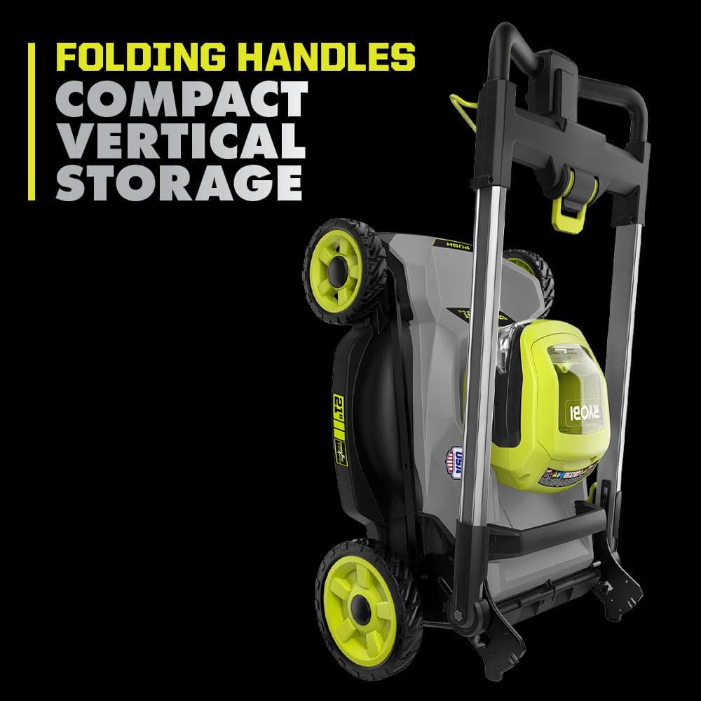 RYOBI 40V HP Brushless 21 in. Battery Walk Behind Multi-Blade Push Lawn Mower with 7.5 Ah Battery and Rapid Charger