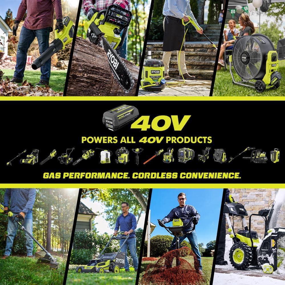 RYOBI 40V HP Brushless 21 in. Battery Walk Behind Multi-Blade Push Lawn Mower with 7.5 Ah Battery and Rapid Charger