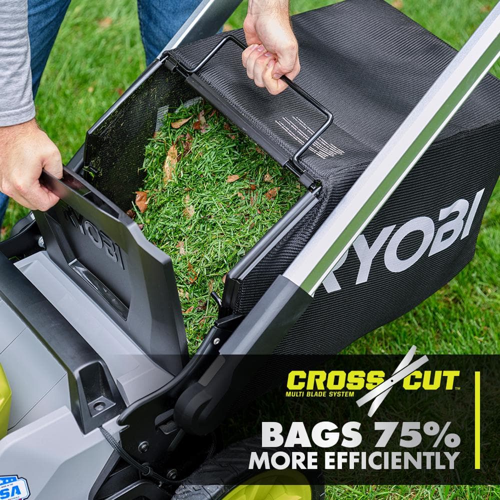 RYOBI 40V HP Brushless 21 in. Battery Walk Behind Multi-Blade Push Lawn Mower with 7.5 Ah Battery and Rapid Charger