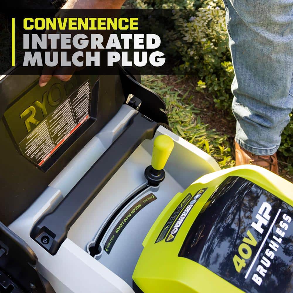 RYOBI 40-Volt HP Brushless 21 in. Whisper Series Cordless Walk-Behind Multi-Blade Push Mower - (2) 6.0 Ah Batteries & Charger