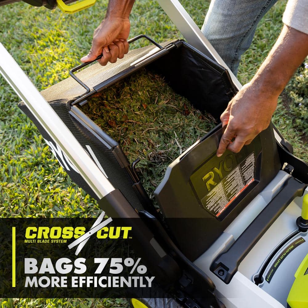 RYOBI 40-Volt HP Brushless 21 in. Whisper Series Cordless Walk-Behind Multi-Blade Push Mower - (2) 6.0 Ah Batteries & Charger