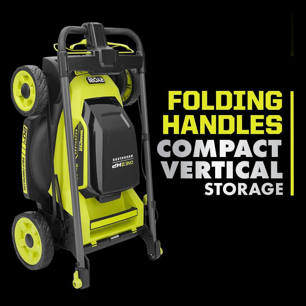 RYOBI ONE+ 18V HP Brushless Whisper Series 20" Self-Propelled Dual Blade Walk Behind Mower-(6) 4.0 Batteries and (3) Chargers