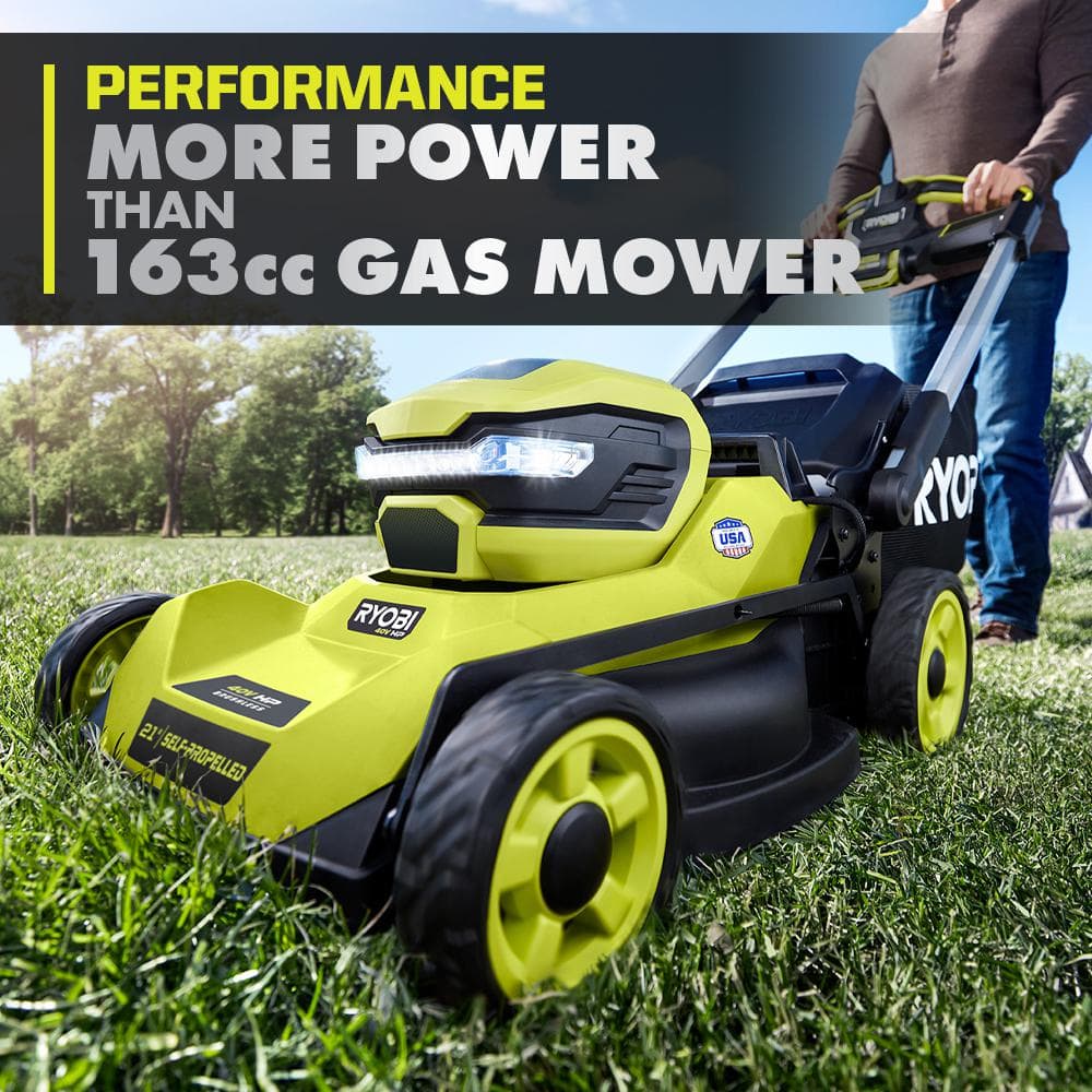 RYOBI 40V HP Brushless 21 in. Cordless Battery Walk Behind Self-Propelled Lawn Mower with (2) 6.0 Ah Batteries and Charger