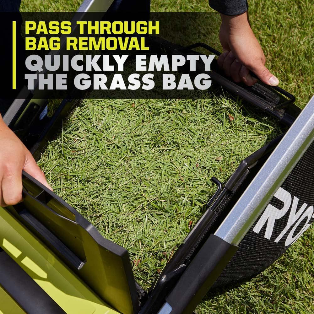 RYOBI 40V HP Brushless 21 in. Cordless Battery Walk Behind Self-Propelled Lawn Mower & Blower (2) 6.0 Ah Batteries and Charger
