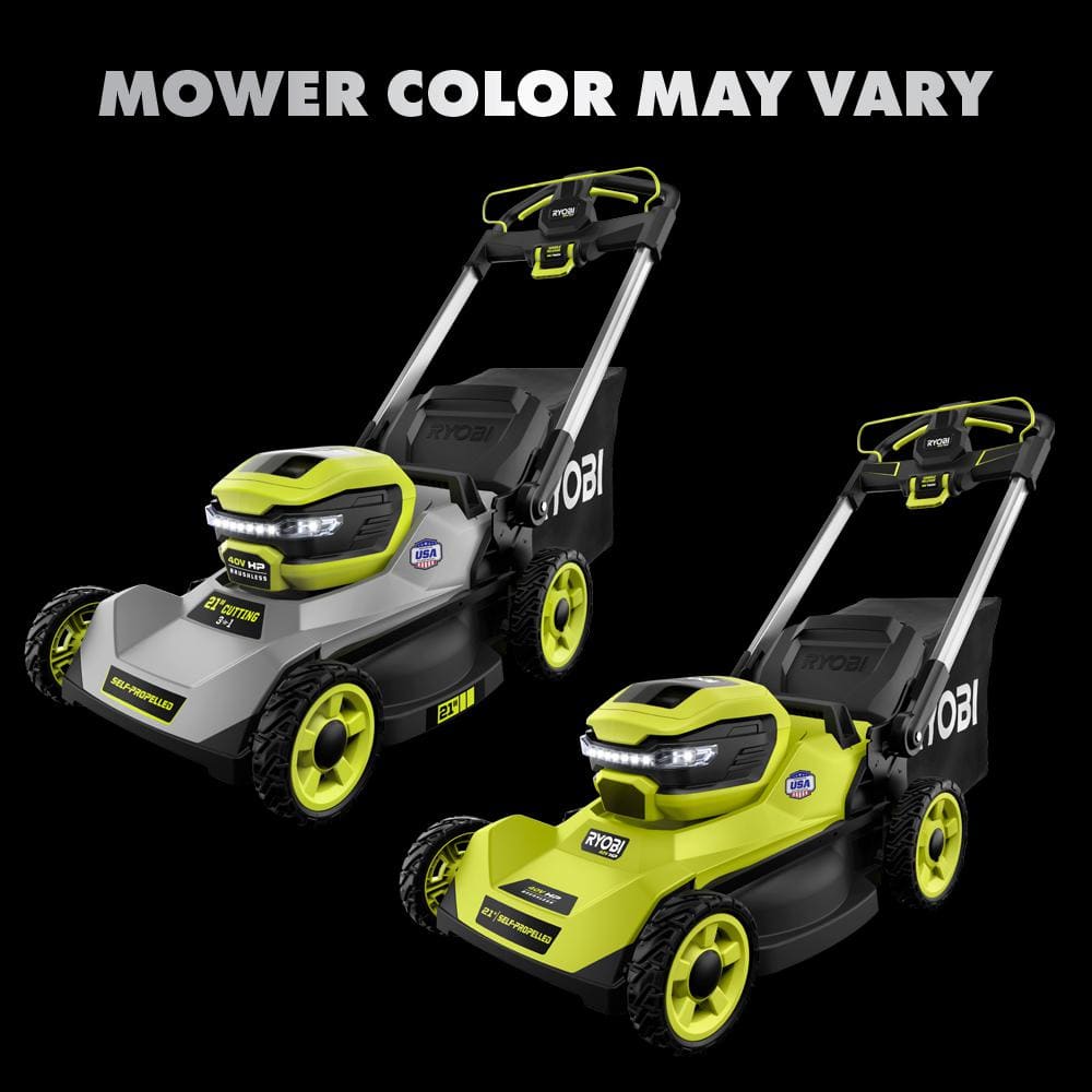RYOBI 40V HP Brushless 21 in. Cordless Battery Walk Behind Self-Propelled Lawn Mower with (2) 6.0 Ah Batteries and Charger