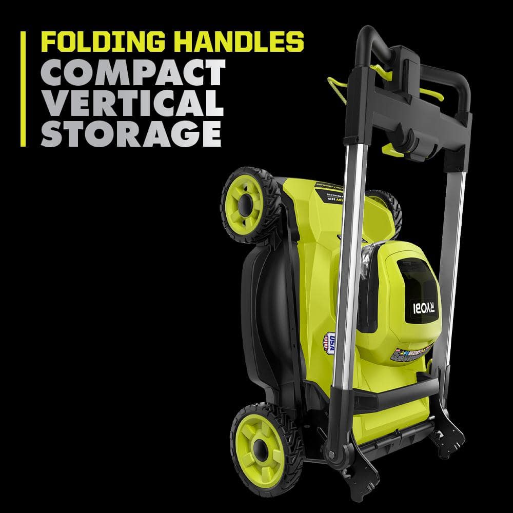 RYOBI 40V HP Brushless 21 in. Cordless Battery Walk Behind Self-Propelled Mower with (2) Batteries, Charger, Lawn & Leaf Bag