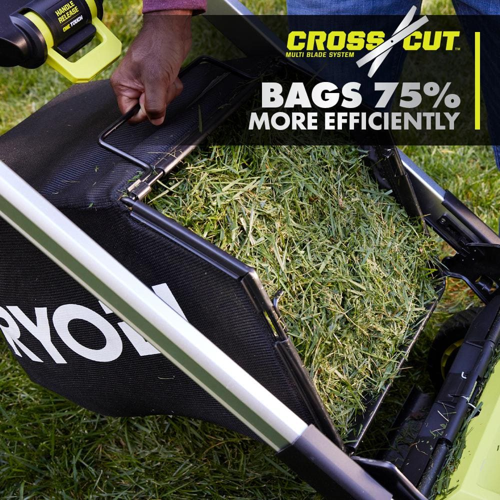 RYOBI 40-Volt HP Brushless 21 in. Cordless Walk Behind Multi-Blade Self-Propelled Mower & Trimmer - 2 Batteries and 2 Chargers