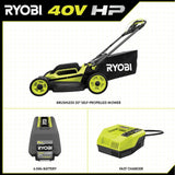 RYOBI 40V HP Brushless 20 in. Cordless Electric Battery Walk Behind Self-Propelled Mower with 6.0 Ah Battery and Charger