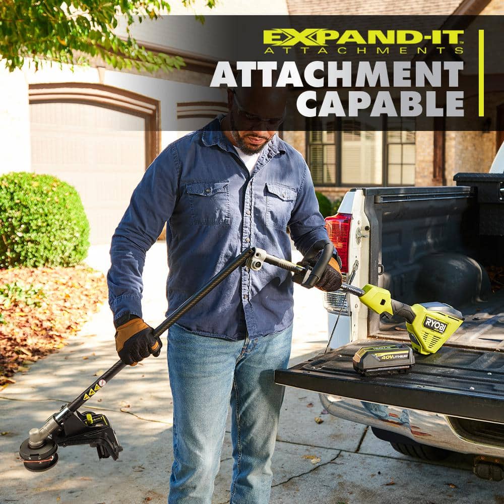 RYOBI 40-Volt HP Brushless 20 in. Cordless Electric Walk Behind Self-Propelled Mower and Trimmer - (2) Batteries/(2) Chargers