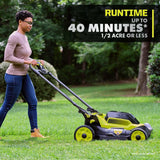 RYOBI 40-Volt HP Brushless 20 in. Cordless Electric Walk Behind Self-Propelled Mower and Trimmer - (2) Batteries/(2) Chargers
