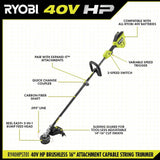 RYOBI 40-Volt HP Brushless 20 in. Cordless Electric Walk Behind Self-Propelled Mower and Trimmer - (2) Batteries/(2) Chargers