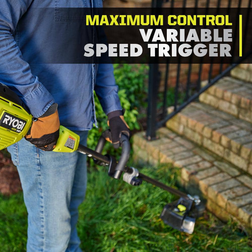 RYOBI 40-Volt HP Brushless 20 in. Cordless Electric Walk Behind Self-Propelled Mower and Trimmer - (2) Batteries/(2) Chargers