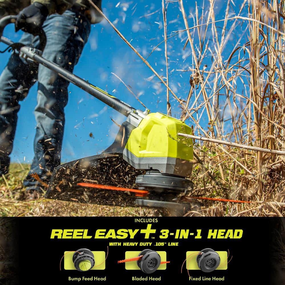 RYOBI 40-Volt HP Brushless Whisper Series 21 in. Walk Behind Self-Propelled All Wheel Drive Mower Trimmer 3 Batteries Chargers