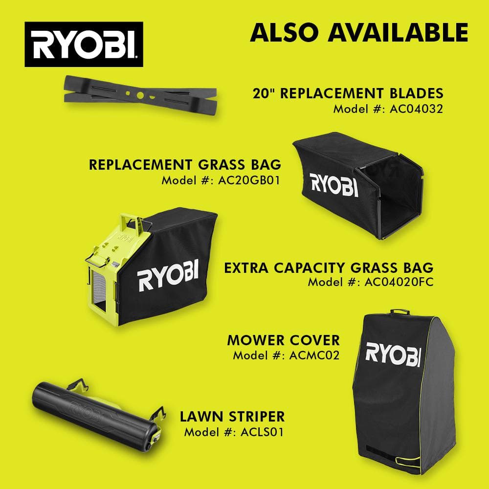 RYOBI 40V HP Brushless 20 in. Cordless Electric Battery Multi-Blade Walk Behind Self-Propelled Mower - 8.0Ah Battery & Charger