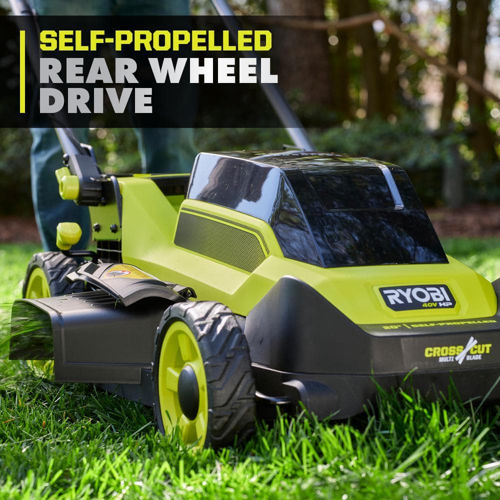 RYOBI 40V HP Brushless 20 in. Cordless Electric Battery Multi-Blade Walk Behind Self-Propelled Mower - 8.0Ah Battery & Charger