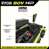 RYOBI 42 in. 80-Volt HP Brushless Battery Electric Cordless Zero Turn Mower, Blower, Backpack Battery - Batteries and Chargers