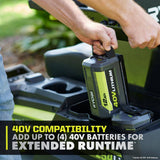 RYOBI 54 in. 80-Volt HP Brushless Battery Electric Cordless Zero Turn Mower, Blower, Backpack Battery - Batteries and Chargers