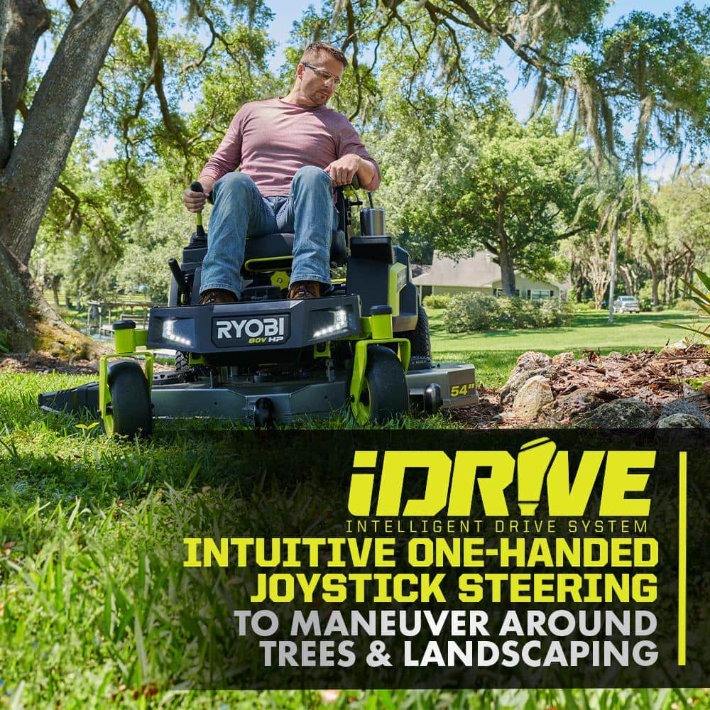 RYOBI 54 in. 80-Volt HP Brushless Battery Electric Cordless Zero Turn Mower, Blower, Backpack Battery - Batteries and Chargers