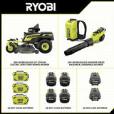 RYOBI 54 in. 80-Volt HP Brushless Battery Electric Cordless Zero Turn Mower, Blower, Backpack Battery - Batteries and Chargers