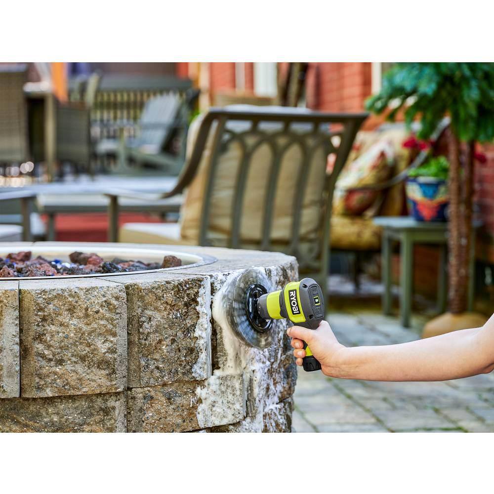 RYOBI USB Lithium Compact Scrubber Kit with 2.0 Ah Battery and USB Charging Cord with USB Lithium 2.0 Ah Lithium Battery