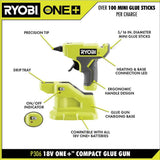 RYOBI ONE+ 18V Cordless Compact Glue Gun (Tool Only) with 24-Pack 5/16 in. x 6 in. Mini Glue Sticks
