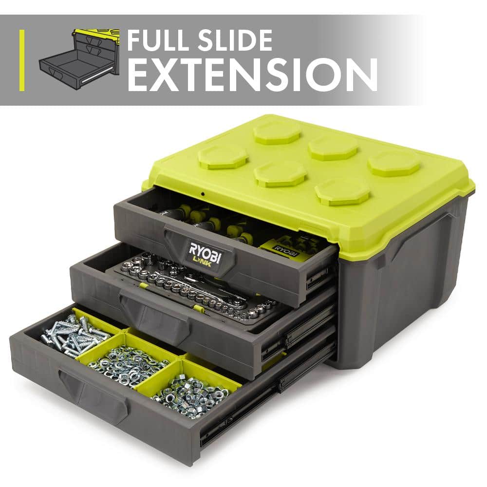 RYOBI LINK 3-Drawer Tool Box with 3-Drawer Divider