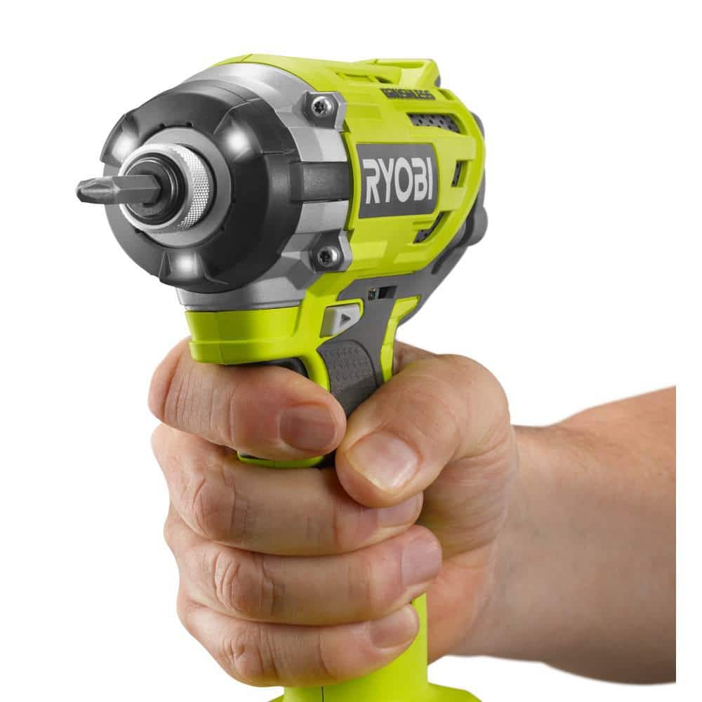 RYOBI ONE+ 18V Cordless Brushless 3-Speed 1/4 in. Hex Impact Driver (Tool Only) with Belt Clip