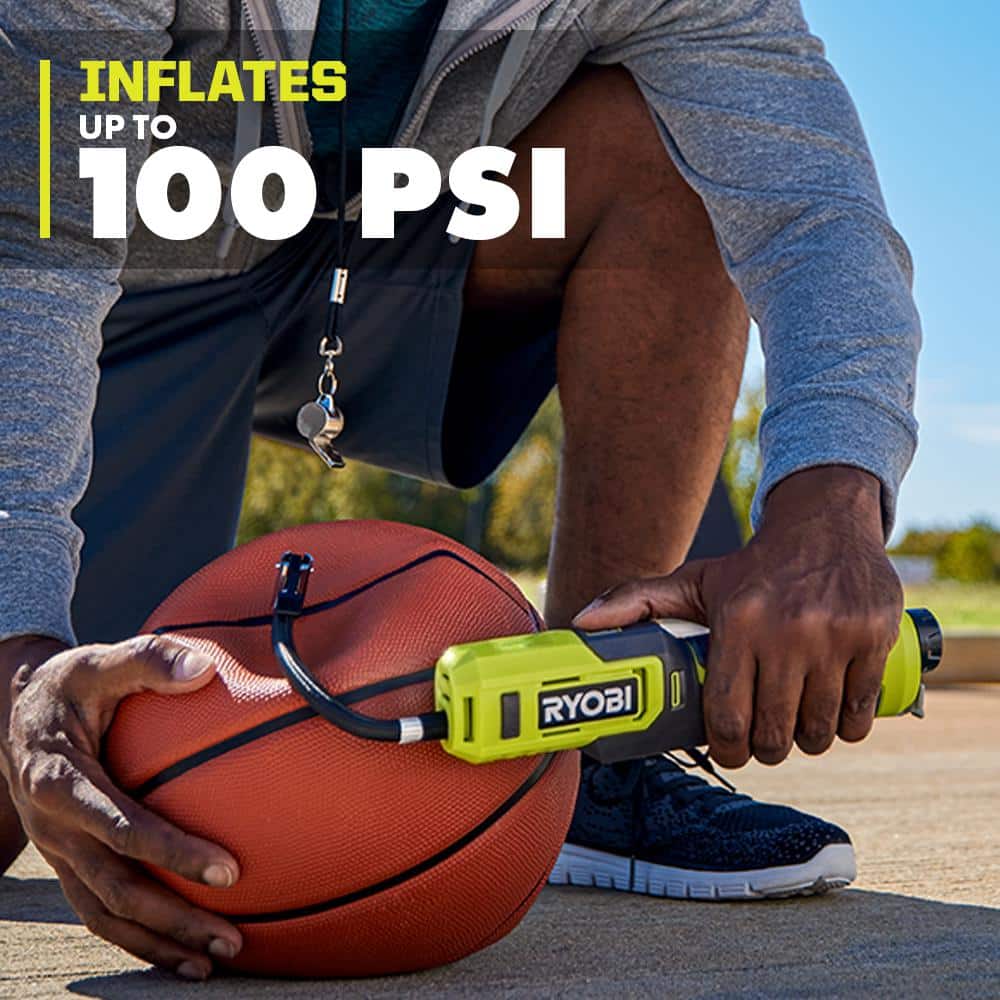 RYOBI USB Lithium High Pressure Inflator Kit with 2.0Ah USB Lithium Battery