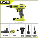 RYOBI ONE+ 18V High Volume Inflator Kit with 2.0Ah Battery and Charger