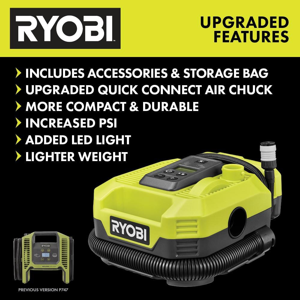 RYOBI ONE+ 18V Cordless Dual Function Inflator/Deflator(Tool Only)