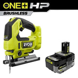 RYOBI 18V ONE+ HP Brushless Cordless Jig Saw with 4.0 Ah Lithium-Ion Battery
