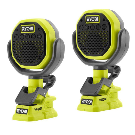 RYOBI ONE+ 18V Cordless VERSE Clamp Speaker 2-Pack (Tools Only)