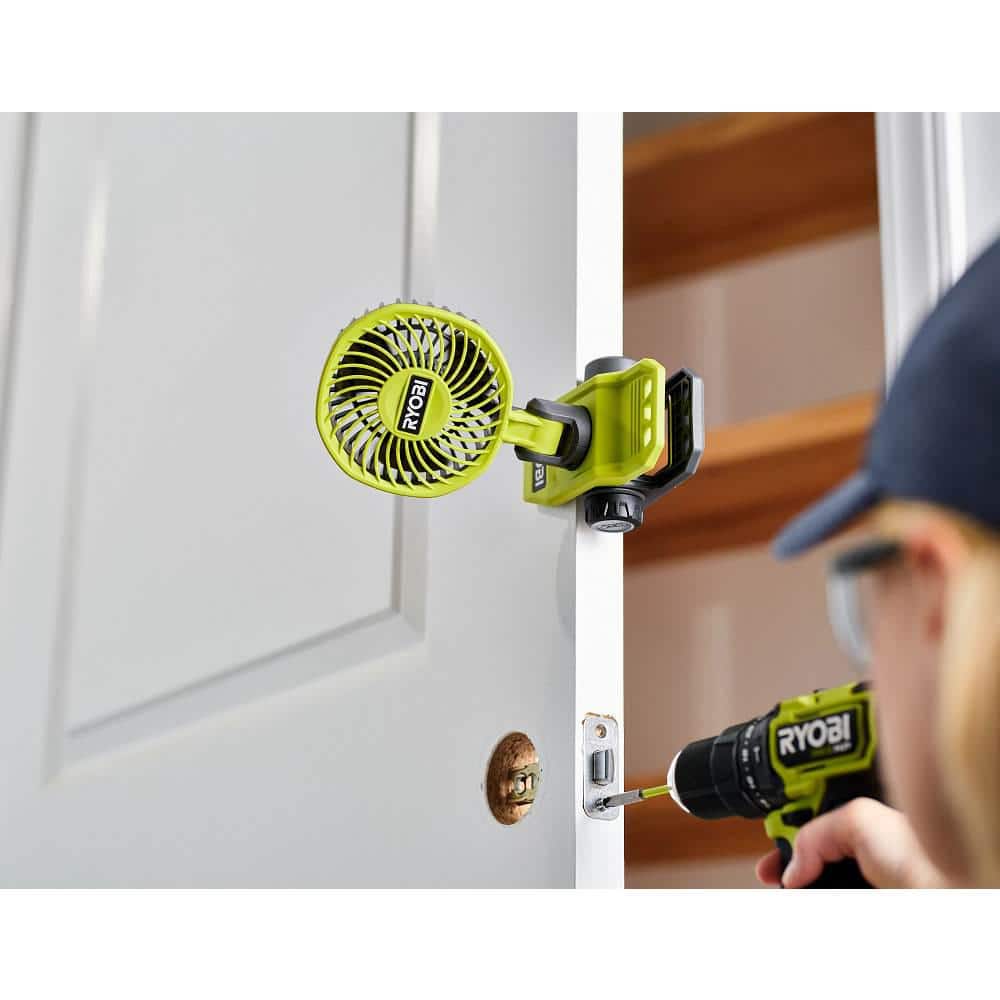 RYOBI USB Lithium Clamp Fan Kit with USB Lithium 2.0 Ah Lithium Rechargeable Battery