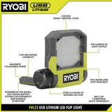 RYOBI USB Lithium Flip Light Kit with 2.0Ah USB Lithium Battery