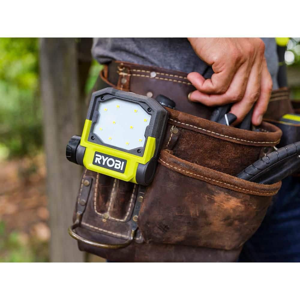 RYOBI 500 Lumens LED USB Lithium Pivoting Flip Light Kit 3-Mode with Battery and Charging Cable (2-Pack)