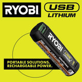RYOBI 500 Lumens LED USB Lithium Pivoting Flip Light Kit 3-Mode with Battery and Charging Cable (2-Pack)