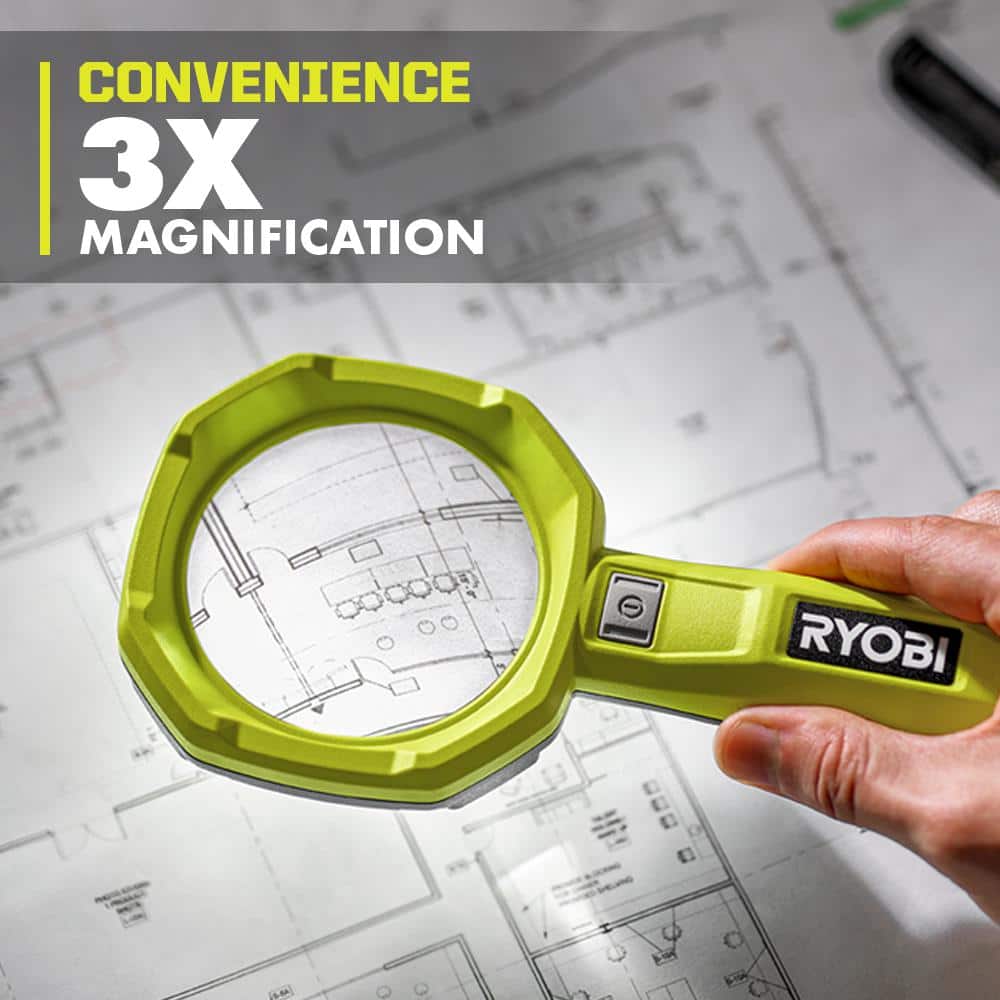 RYOBI USB Lithium 200 Lumens Magnifying Light Kit with 2.0 Ah Battery and USB Charging Cable
