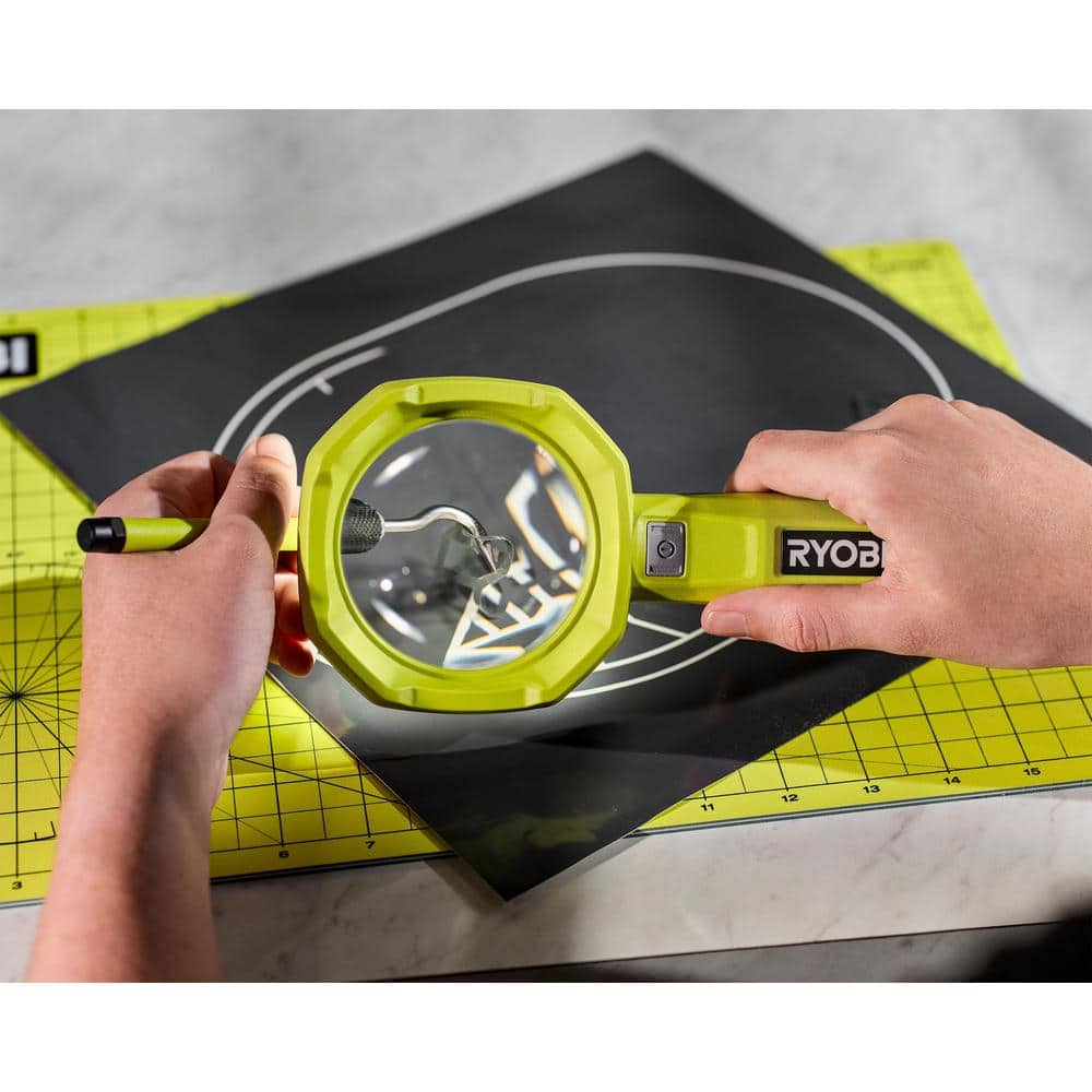 RYOBI USB Lithium 200 Lumens Magnifying Light Kit w/ 2.0 Ah Battery, Charging Cable, & USB Lithium 3.0 Ah Batteries (2-Pack)