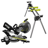 RYOBI ONE+ HP 18V Brushless Cordless 10 in. Sliding Compound Miter Saw (Tool Only) with Foldable Miter Saw QUICKSTAND