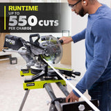 RYOBI ONE+ HP 18V Brushless Cordless 10 in. Sliding Compound Miter Saw Kit with 4.0 Ah Battery, Charger, and Miter Saw Stand