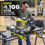 RYOBI ONE+ HP 18V Brushless Cordless 10 in. Sliding Compound Miter Saw Kit with (3) 4.0 Ah Batteries and Charger