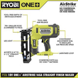 RYOBI 15 Amp Corded 12 in. Sliding Compound Miter Saw and ONE+ 18V 16-Gauge Cordless AirStrike Finish Nailer (Tool Only)