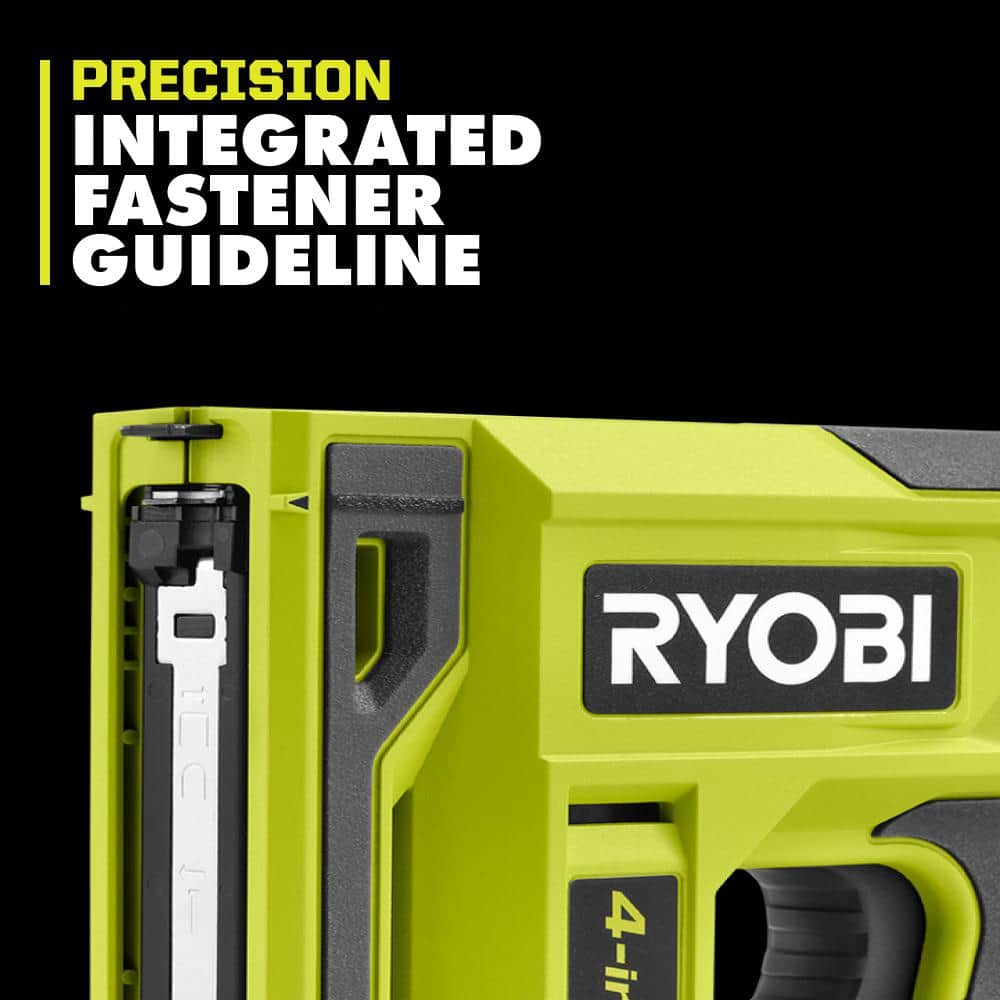 RYOBI USB LITHIUM 4-in-1 Stapler/Nailer Kit with 3.0 Ah Battery and Charging Cable