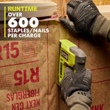 RYOBI USB LITHIUM 4-in-1 Stapler/Nailer Kit with 3.0 Ah Battery and Charging Cable